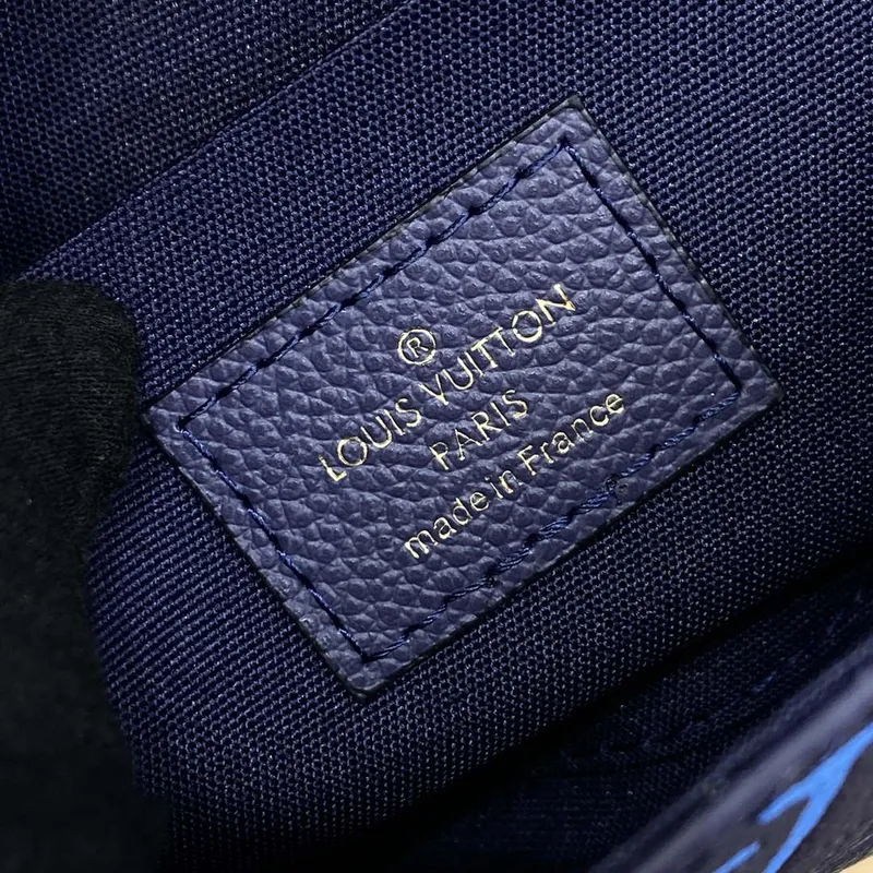 LV M82349 Louis Vuitton Felicie Pochette Monogram Empreinte Taška Námořnická Modrá