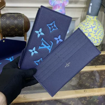 LV M82349 Louis Vuitton Felicie Pochette Monogram Empreinte Taška Námořnická Modrá