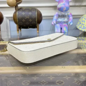 LV M82363 Louis Vuitton Felicie Pochette Monogram Empreinte Taška Bílá