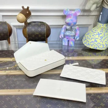 LV M82363 Louis Vuitton Felicie Pochette Monogram Empreinte Taška Bílá