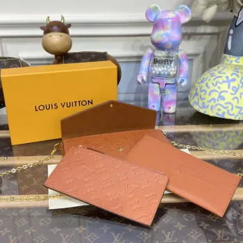 LV M82363 Louis Vuitton Felicie Pochette Monogram Empreinte Taška Hnědá