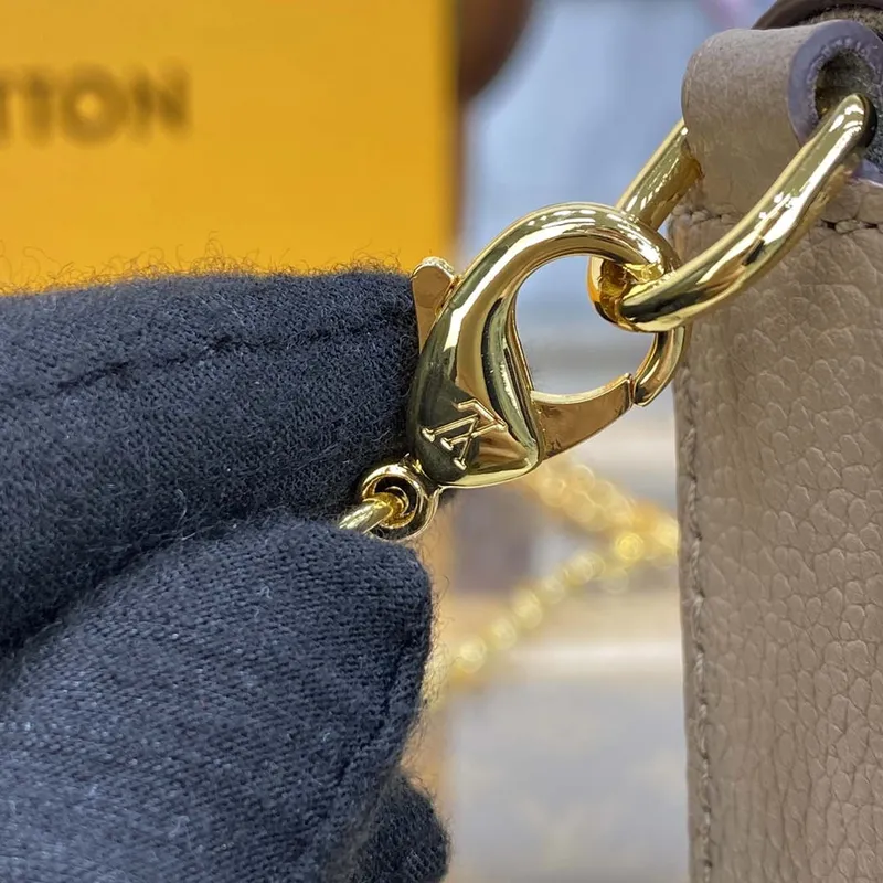 LV M82609 Louis Vuitton Felicie Pochette Monogram Empreinte Taška Tourterelle Béžová