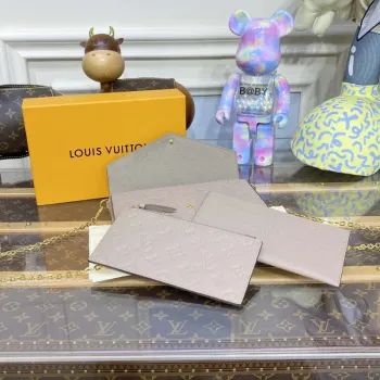 LV M82609 Louis Vuitton Felicie Pochette Monogram Empreinte Taška Tourterelle Béžová