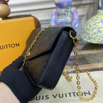 LV M82477 Louis Vuitton Felicie Pochette Monogram Empreinte Taška Černá