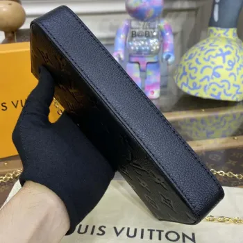 LV M82477 Louis Vuitton Felicie Pochette Monogram Empreinte Taška Černá