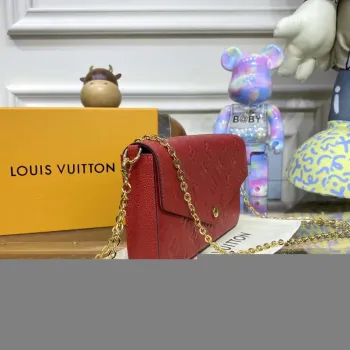 LV M82607 Louis Vuitton Felicie Pochette Monogram Empreinte Taška Červená