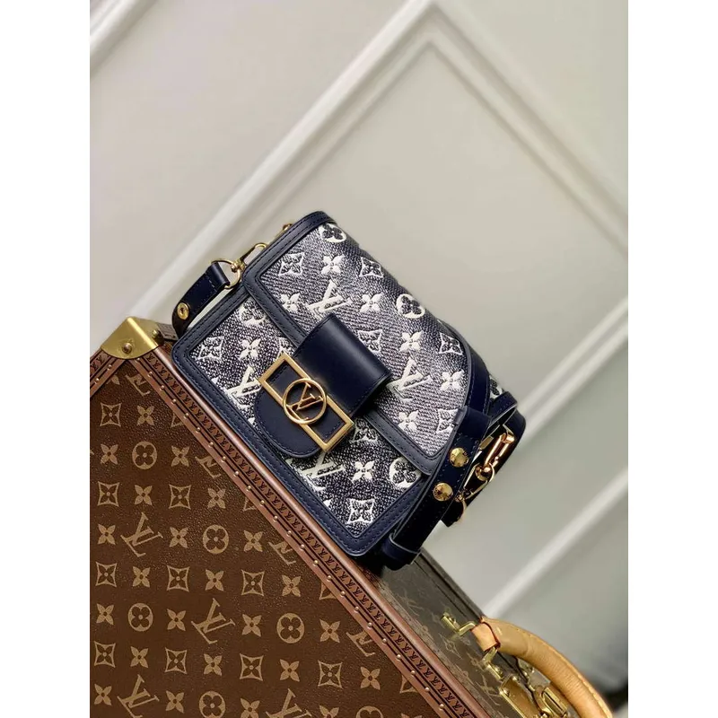 LV M22826 Louis Vuitton Mini Dauphine Kabelka Modrá