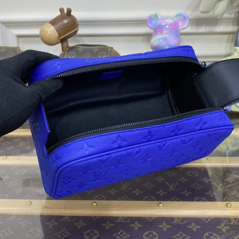 LV M82576 Louis Vuitton Dopp Kit Bag Racing Blue