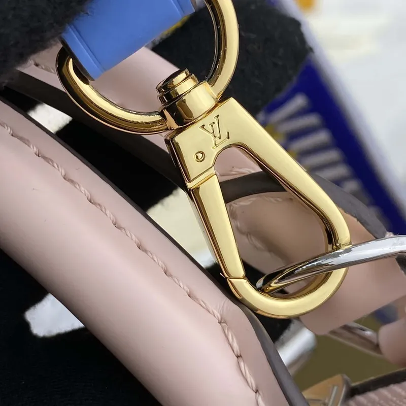LV M40302 Louis Vuitton Alma BB Epi kabelka Nude s modrou