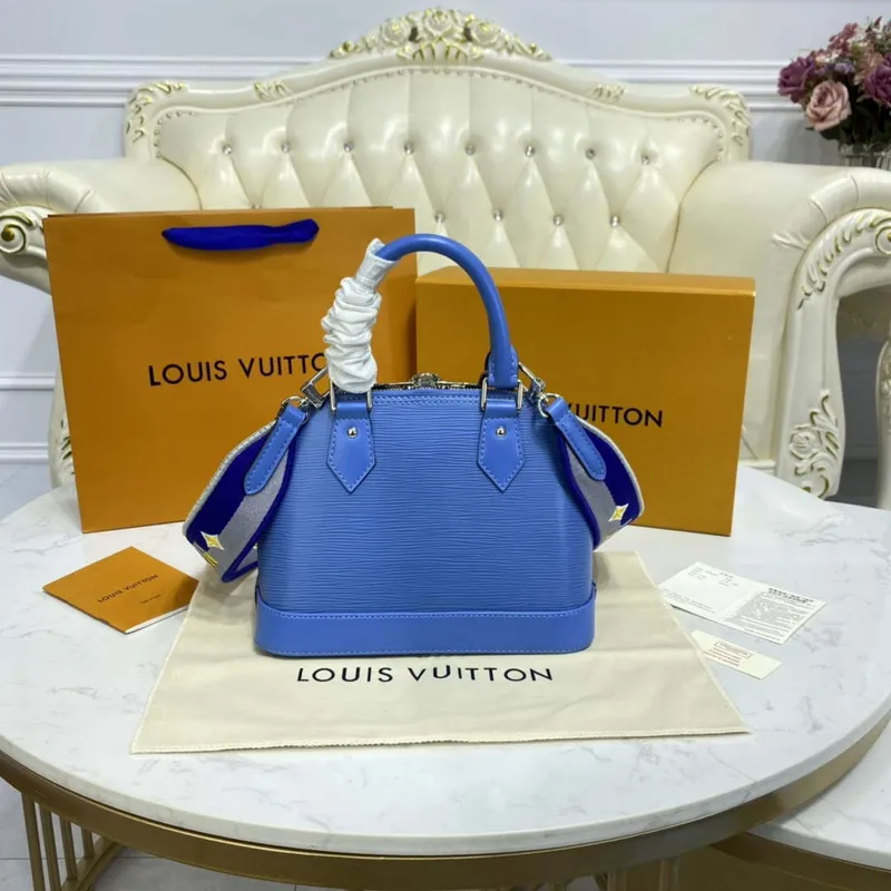 LV M57426 Louis Vuitton Alma BB Epi Kabelka Modrá