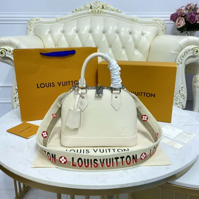 LV M40304 Louis Vuitton Alma BB Epi Kabelka Bílá