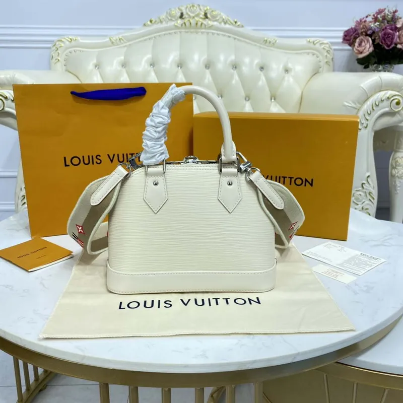 LV M40304 Louis Vuitton Alma BB Epi Kabelka Bílá