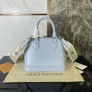 LV M59345 Louis Vuitton Alma BB Epi Kabelka Nebeská Modrá