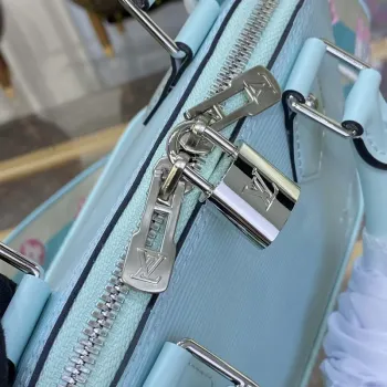 LV M22619 Louis Vuitton Alma BB Epi kabelka světle modrá