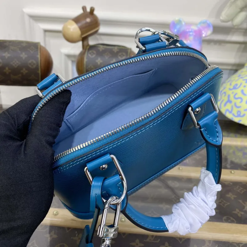 LV M20609 Louis Vuitton Alma BB Epi Kabelka Tyrkysově Zelená