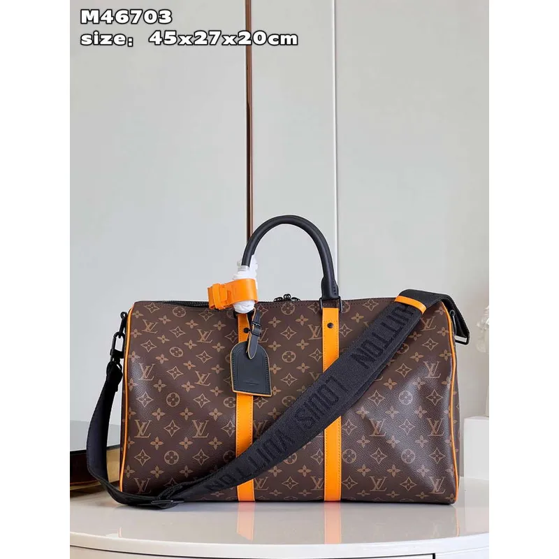 LV M46703 Louis Vuitton Keepall Bandoulière 45 Taška Radiant Sun