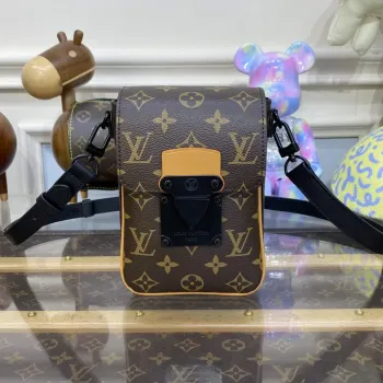 LV M82535 Louis Vuitton S Lock Vertikální Nositelná Peněženka Radiant Sun