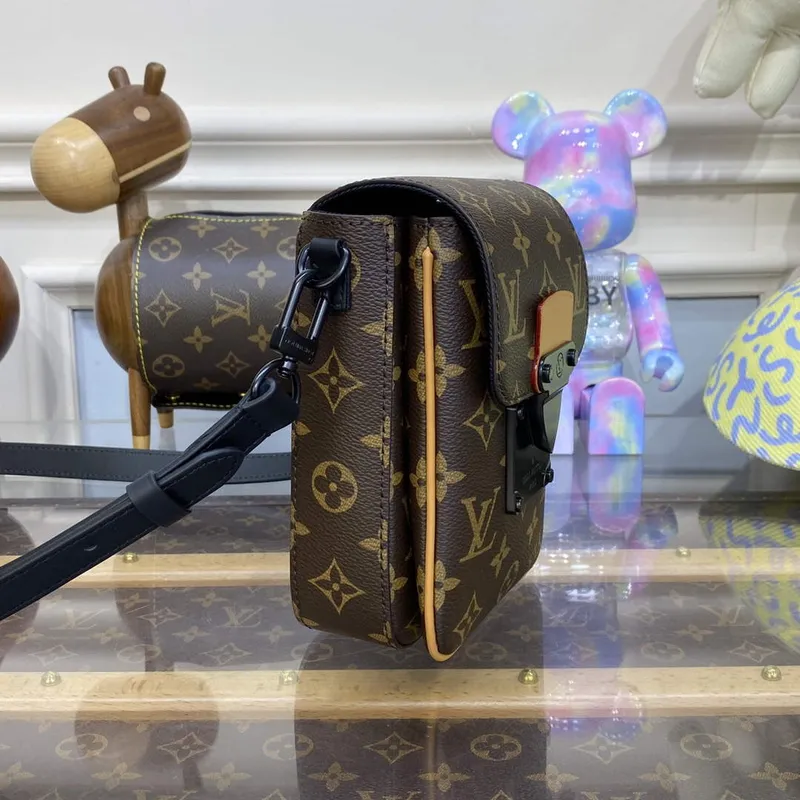 LV M82535 Louis Vuitton S Lock Vertikální Nositelná Peněženka Radiant Sun