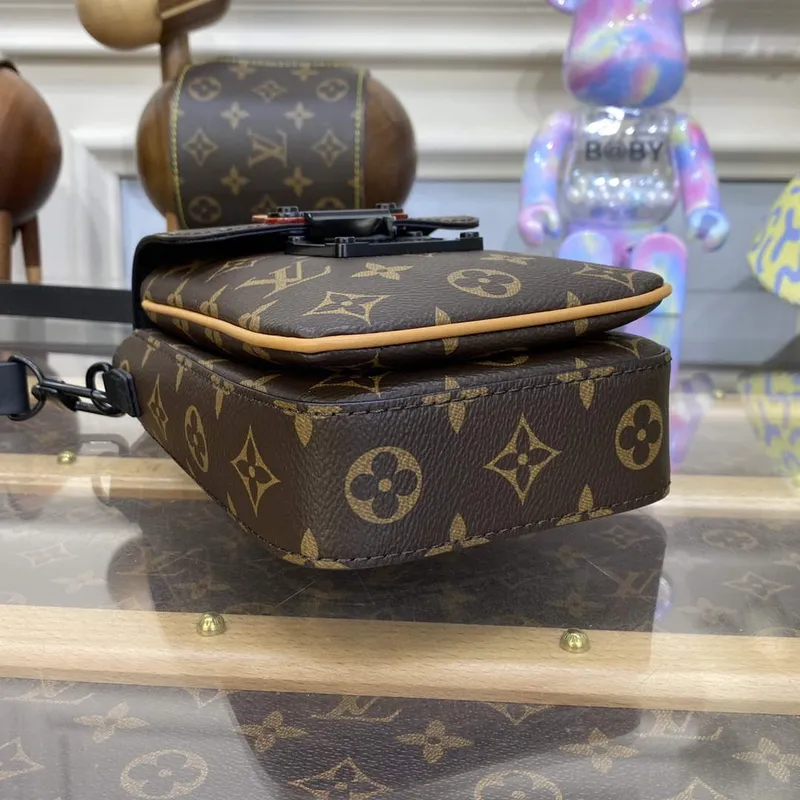 LV M82535 Louis Vuitton S Lock Vertikální Nositelná Peněženka Radiant Sun