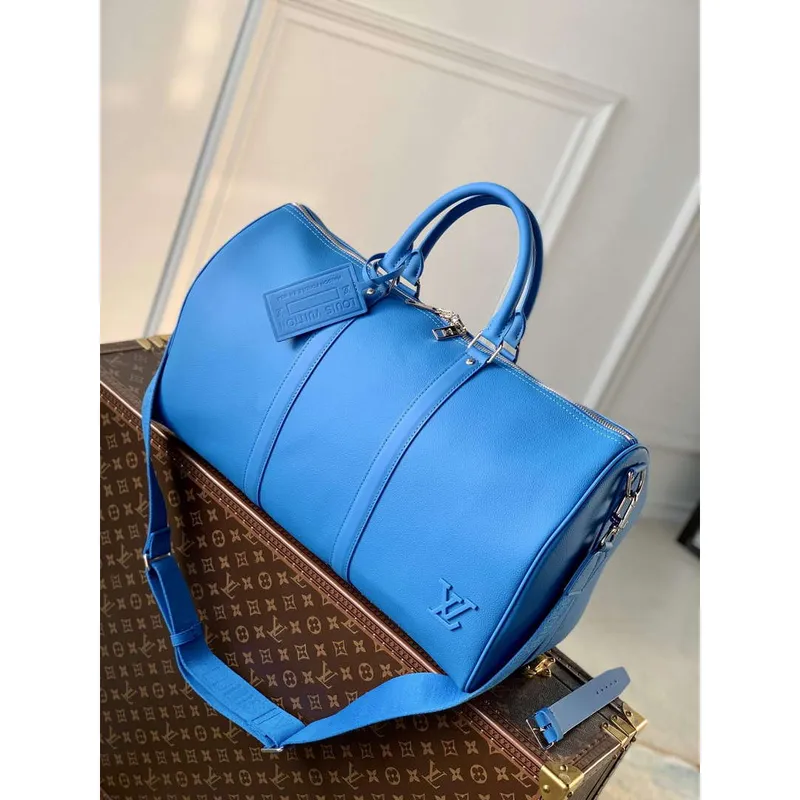 LV M22609 Louis Vuitton Keepall Bandoulière 50 Taška Modrá