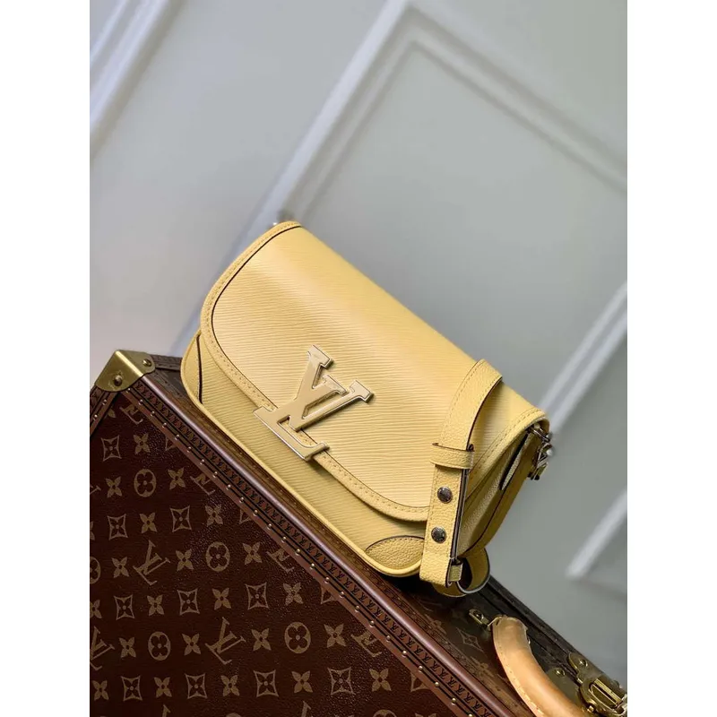 LV M22618 Louis Vuitton Buci kabelka Epi kůže Jaune Plume žlutá