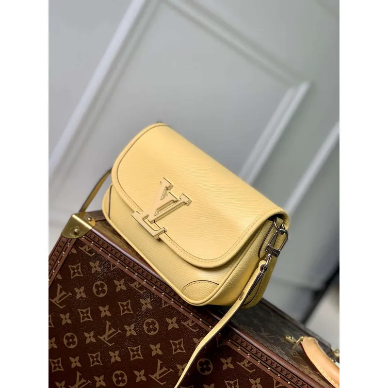 LV M22618 Louis Vuitton Buci kabelka Epi kůže Jaune Plume žlutá