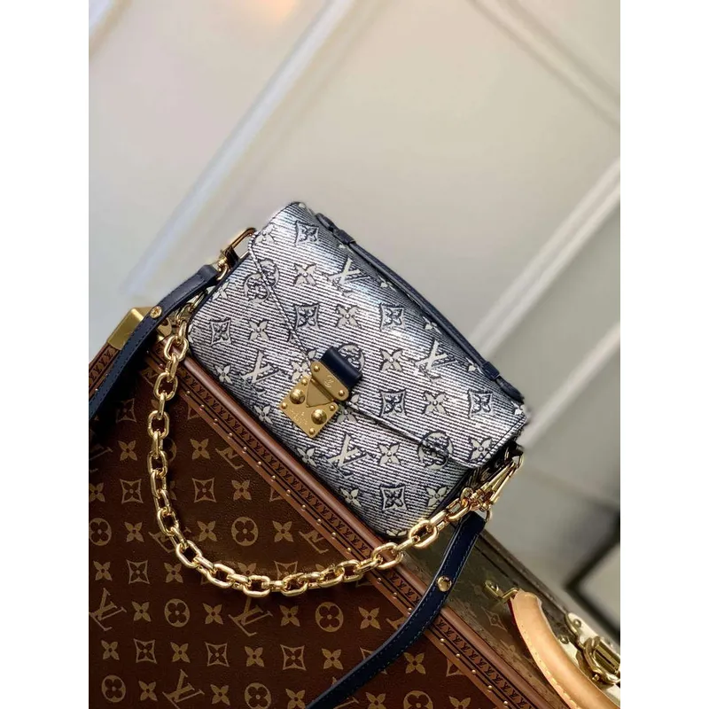 LV M22834 Louis Vuitton Pochette Métis East West Kabelka Modrá