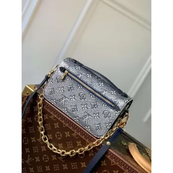LV M22834 Louis Vuitton Pochette Métis East West Kabelka Modrá