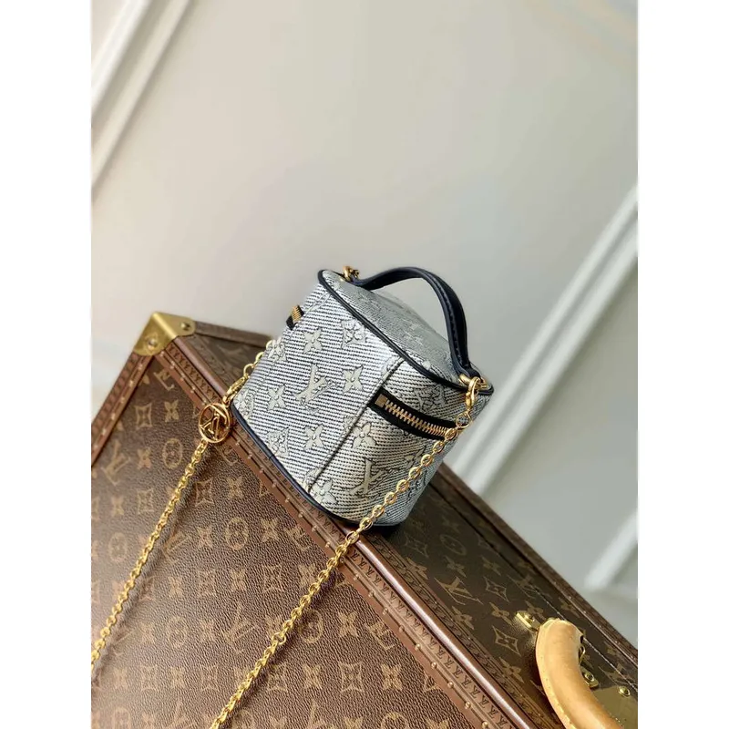 LV M82467 Louis Vuitton Micro Vanity Miniaturní Taška Modrá
