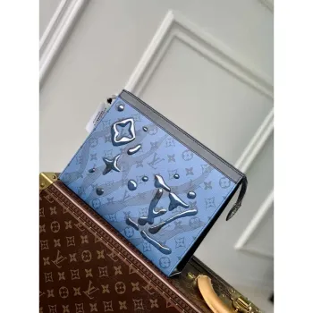 LV M22763 Louis Vuitton Pochette Voyage MM Taška Abyss Blue