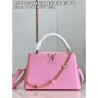 LV M22375 Louis Vuitton Capucines MM Růžový Chamallow Pink