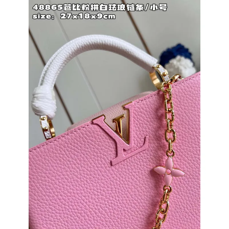 LV M22375 Louis Vuitton Capucines BB Taška Rose Chamallow Růžová