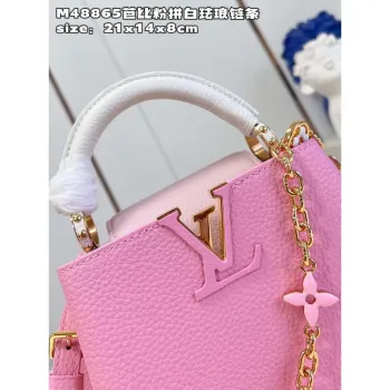 LV M22375 Louis Vuitton Capucines Mini Růžová Chamallow Pink