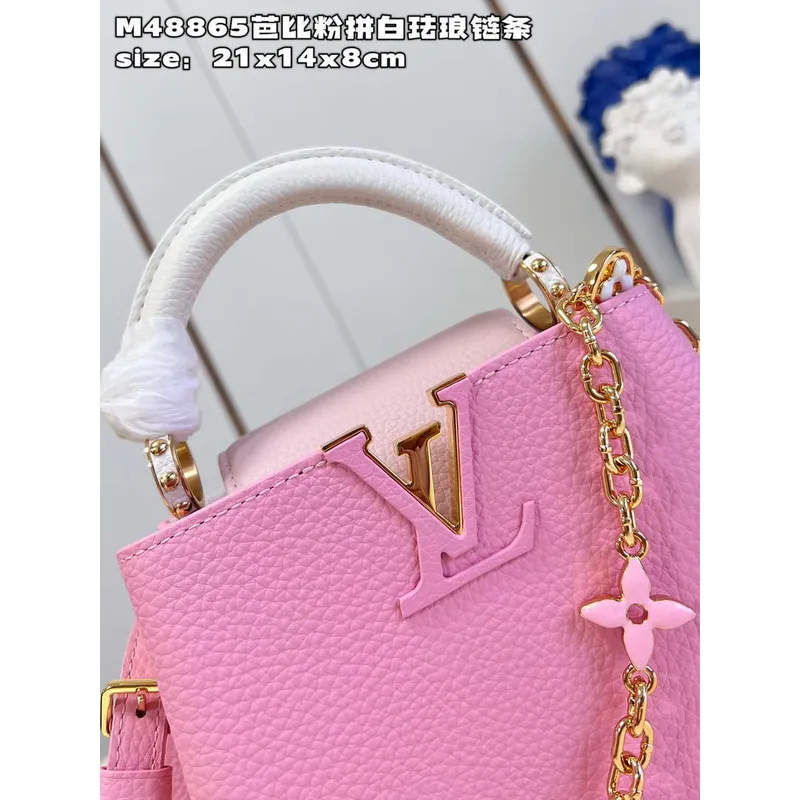 LV M22375 Louis Vuitton Capucines Mini Růžová Chamallow Pink