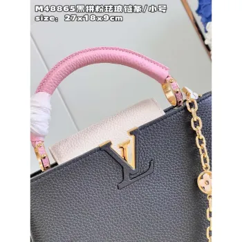 LV M22512 Louis Vuitton Capucines BB Taška Černá a Růžová
