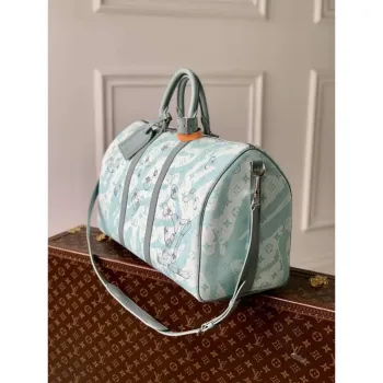 LV M22570 Louis Vuitton Keepall Bandoulière 50 Taška Crystal Blue