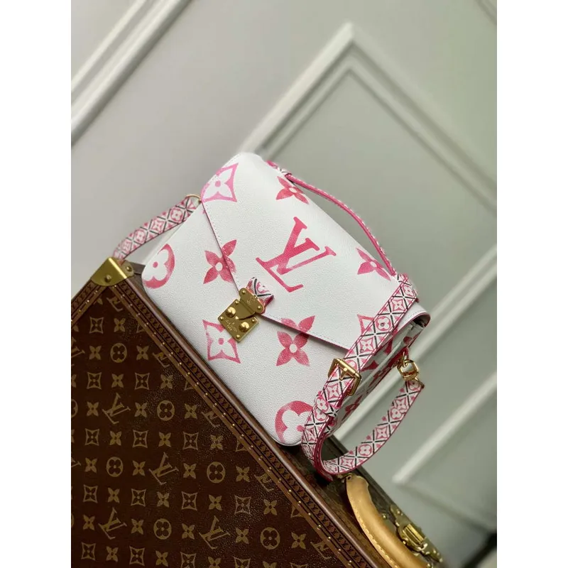 LV M23055 Louis Vuitton Pochette Métis MM Kabelka Růžová