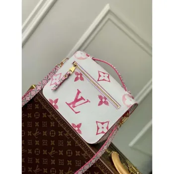 LV M23055 Louis Vuitton Pochette Métis MM Kabelka Růžová