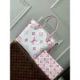 LV M22980 Louis Vuitton Neverfull MM Tote Bag Růžová