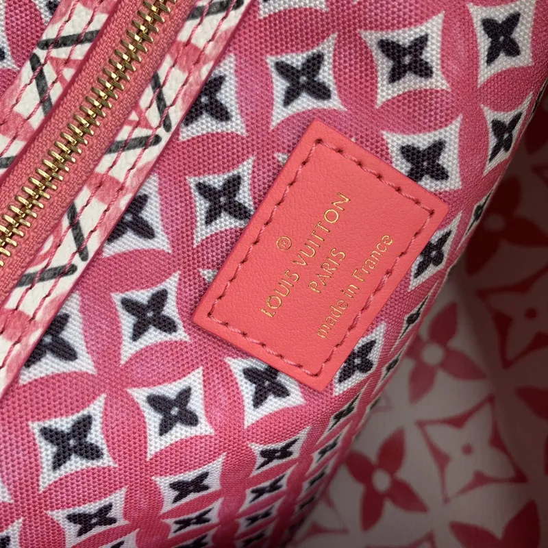 LV M22980 Louis Vuitton Neverfull MM Tote Bag Růžová