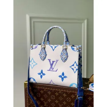 LV M22976 Louis Vuitton OnTheGo PM Kabelka Modrá