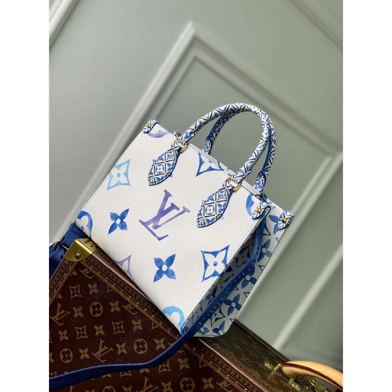 LV M22976 Louis Vuitton OnTheGo PM Kabelka Modrá