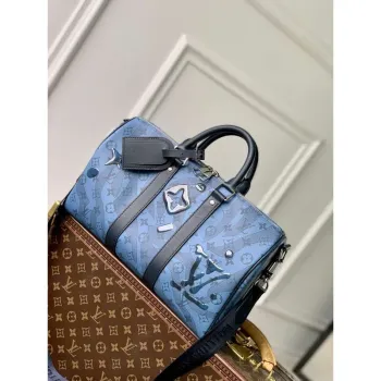 LV M22573 Louis Vuitton Keepall Bandoulière 35 Abyss Blue