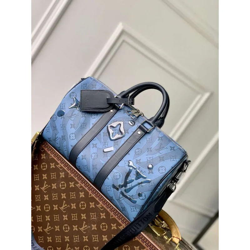 LV M22573 Louis Vuitton Keepall Bandoulière 35 Abyss Blue