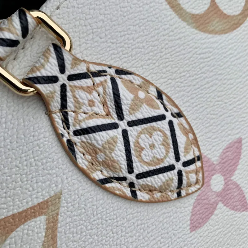 LV M22975 Louis Vuitton OnTheGo MM Tote Bag Béžová