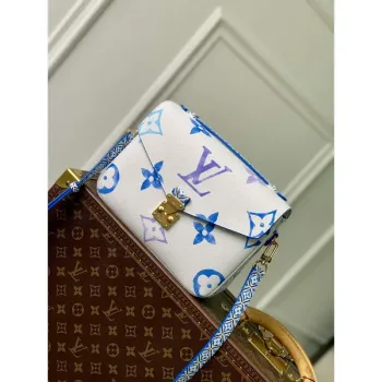 LV M23055 Louis Vuitton Pochette Métis MM Kabelka Modrá