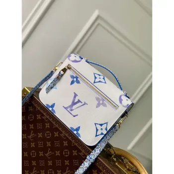 LV M23055 Louis Vuitton Pochette Métis MM Kabelka Modrá