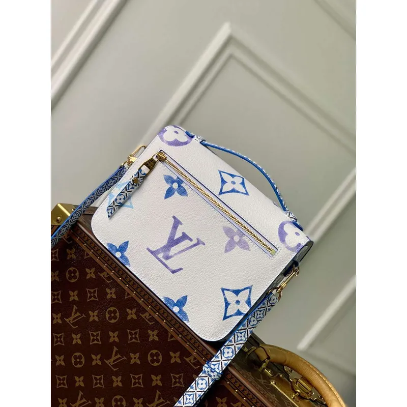 LV M23055 Louis Vuitton Pochette Métis MM Kabelka Modrá
