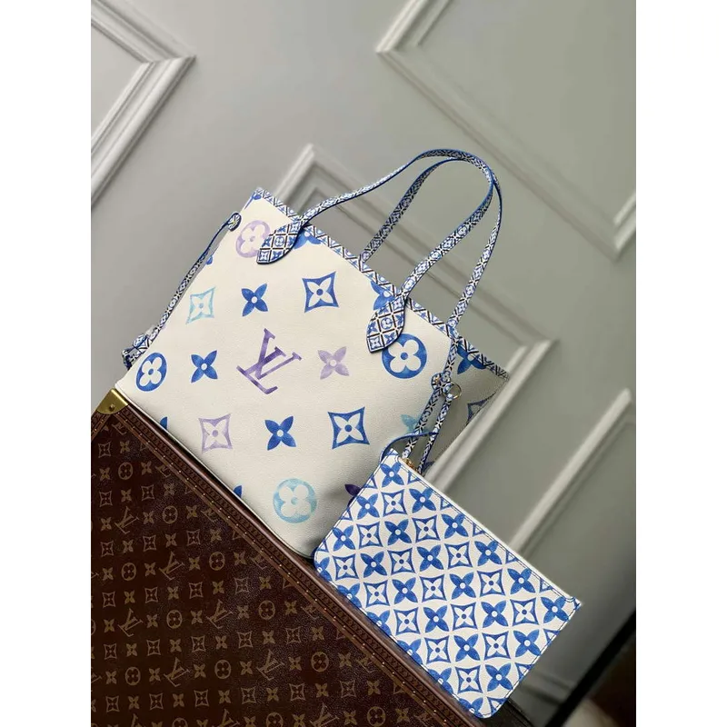 LV M22979 Louis Vuitton Neverfull MM Taška Modrá