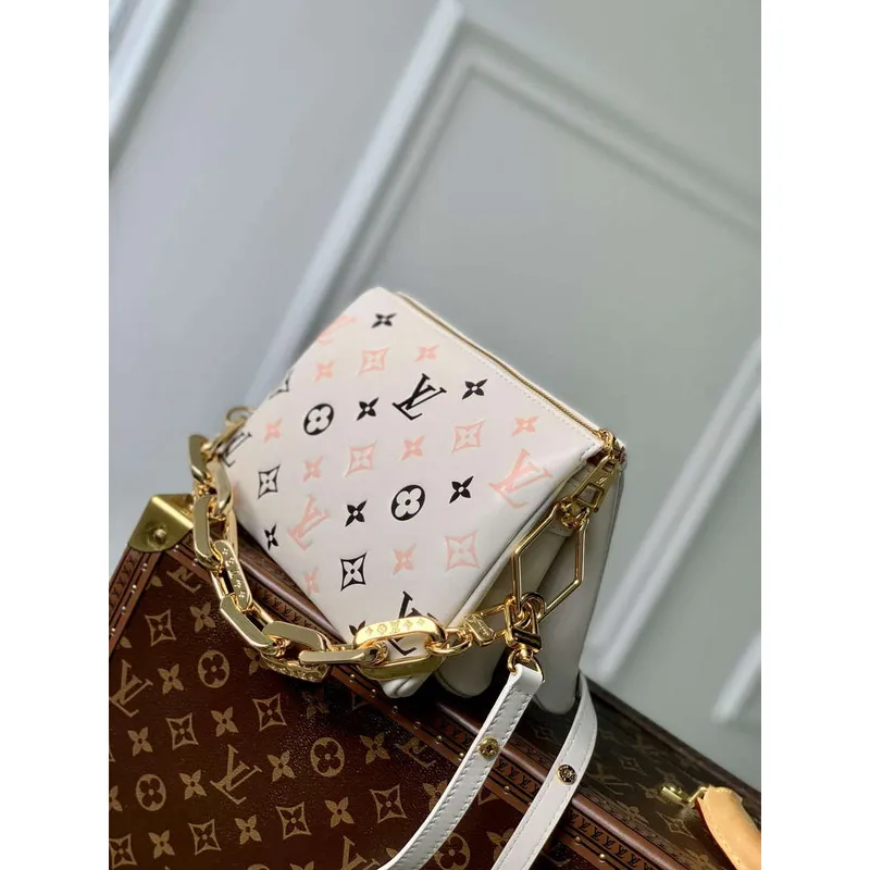 LV M22954 Louis Vuitton Coussin Mini Kabelka Béžová